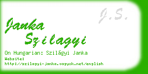 janka szilagyi business card